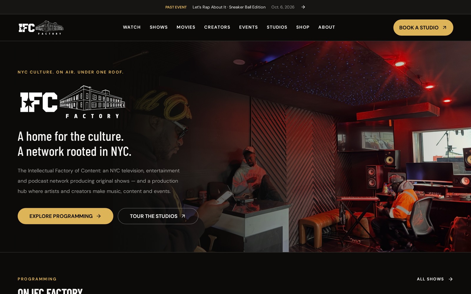IFC Factory New York City media, entertainment, and creative production website.